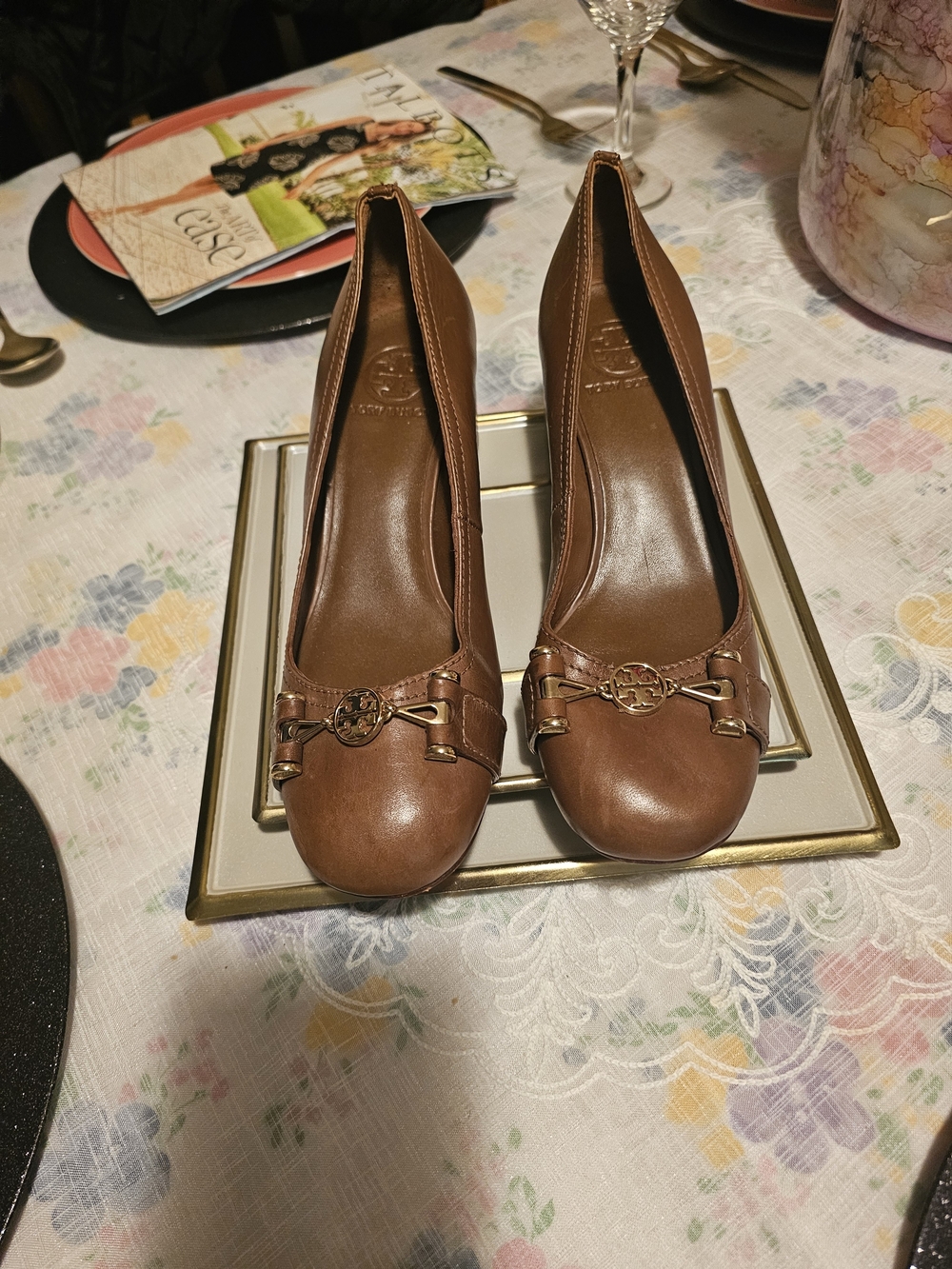 Authentic Vintage Tory Burch Brown Leather Ballet Flats